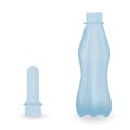 Raw material for plastic bottle and a PET bottle Royalty Free Stock Photo