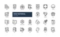 raw material resource supply chain warehouse detailed outline line icon set Royalty Free Stock Photo