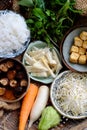 Raw materials Vietnamese vegetarian food, bun mang, bamboo shoot noodles