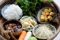 Raw materials Vietnamese vegetarian food, bun mang, bamboo shoot noodles