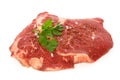 Raw matured rib eye with spices and coriander Royalty Free Stock Photo