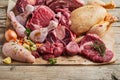 Raw meat assortment from above Royalty Free Stock Photo