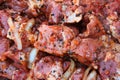 Raw meat for barbecue, marinated and ready to roast Royalty Free Stock Photo