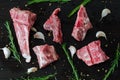 Raw meat with bones for summer bbq Royalty Free Stock Photo