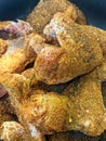 Raw meat - chicken and pork - prepared with spices