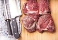 Raw meat, delicious veal, Beef Cheeks Royalty Free Stock Photo