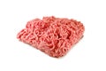 Raw meat. Fresh Minced Pork in a Plate Isolated on White background Royalty Free Stock Photo