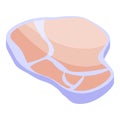 Raw meat icon isometric vector. Mineral iron