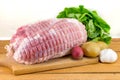 Raw meat in a net Royalty Free Stock Photo