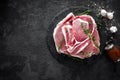 Raw meat, pork steaks Royalty Free Stock Photo