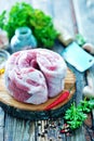 Raw meat roll Royalty Free Stock Photo