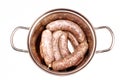 Raw meat sausages isolated Royalty Free Stock Photo