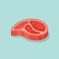 Raw meat steak. Flat style icon. Vector illustration. Royalty Free Stock Photo
