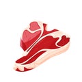 Raw meat t-bone steak icon