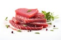 Raw Meat on White Surface Royalty Free Stock Photo