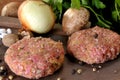 Raw meatballs Royalty Free Stock Photo