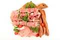 Raw meats for barbecue isolated Royalty Free Stock Photo