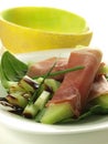 Raw melon with ham Royalty Free Stock Photo