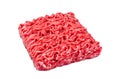 Raw Mince Ground meat Isolated on white background, top view.