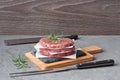 Raw minced beef meat burger for grill barbecue Royalty Free Stock Photo