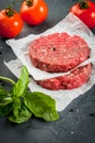 Raw minced beef steak burger Royalty Free Stock Photo