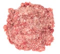 Raw minced meat isolated on white background. Chopped meat background.  fresh raw ground pork heap. Top view Royalty Free Stock Photo