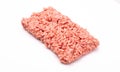Raw minced meat isolated on a white background. A packshot photo for package design.