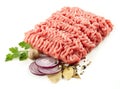 Raw minced meat and spices Royalty Free Stock Photo