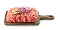 Raw minced meat and spices Royalty Free Stock Photo