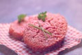Raw minced meat on wooden table Royalty Free Stock Photo