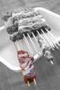 Raw mini sheep skewers Royalty Free Stock Photo