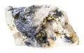 raw molybdenite and chalcopyrite in beryl mineral