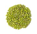 Raw mung beans, Vigna radiata, isolated on white background