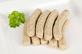 Raw nurember sausages