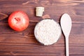 Raw oatmeal diet food on board