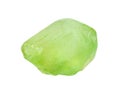 Raw Olivine Peridot, Chrysolite crystal isolated Royalty Free Stock Photo