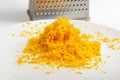 Raw Orange Peel Pile Isolated, Zest on White Background Royalty Free Stock Photo