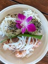 Raw Organic Ahi Tuna Poke Bowl Royalty Free Stock Photo