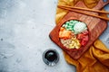 Raw Organic Ahi Tuna Poke Bowl with Rice Royalty Free Stock Photo