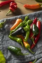 Raw Organic Assorted Hot Peppers Royalty Free Stock Photo