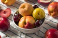 Raw Organic Assorted Stonefruit Peaches Royalty Free Stock Photo