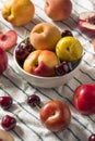 Raw Organic Assorted Stonefruit Peaches Royalty Free Stock Photo