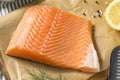 Raw Organic Atlantic Salmon Fillet Royalty Free Stock Photo