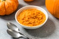 Raw Organic Cooked Pumpkin Puree Royalty Free Stock Photo