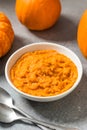 Raw Organic Cooked Pumpkin Puree Royalty Free Stock Photo