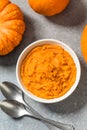 Raw Organic Cooked Pumpkin Puree Royalty Free Stock Photo