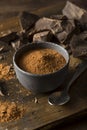 Raw Organic Dark Chocolate Cocoa Powder Royalty Free Stock Photo