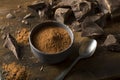 Raw Organic Dark Chocolate Cocoa Powder Royalty Free Stock Photo