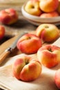 Raw Organic Donut Saturn Peaches Royalty Free Stock Photo