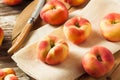 Raw Organic Donut Saturn Peaches Royalty Free Stock Photo